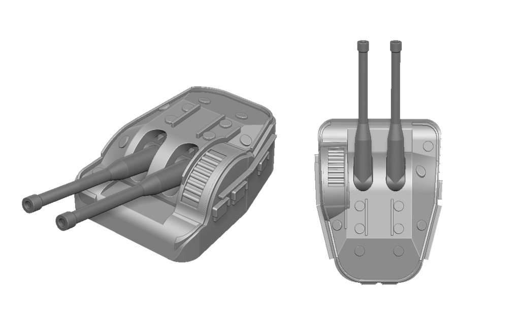 12.7cm連装砲B型2個セット+持ち手付き