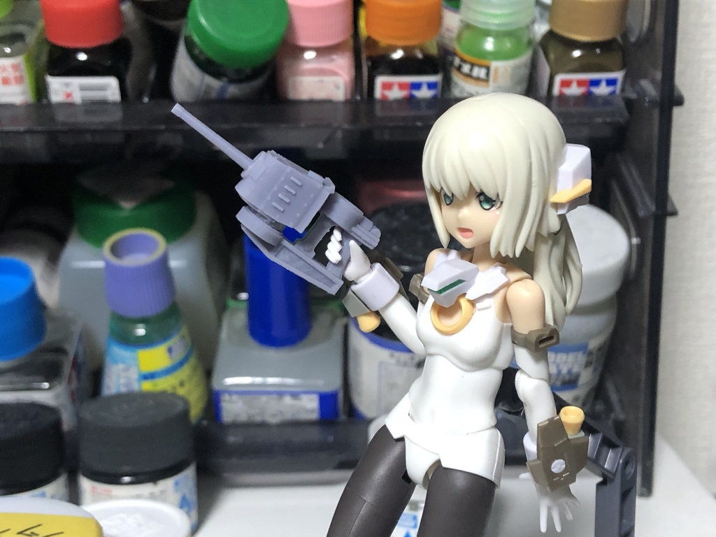 14cm単装砲3個と持ち手2個セット