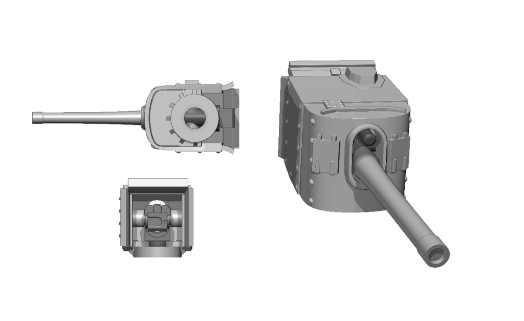 14cm単装砲3個と持ち手2個セット