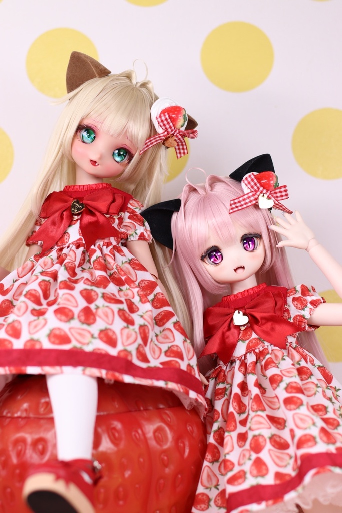 MDDサイズいちごワンピース&ヘッドドレス
