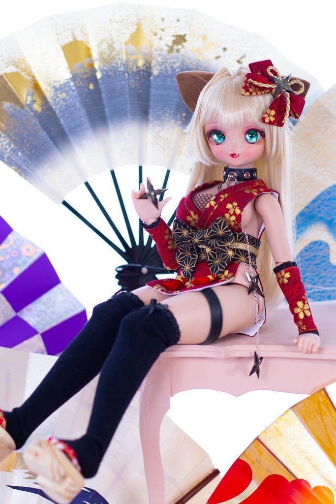 クノイチちゃん衣装セット手裏剣付き(忍者MDDサイズ)