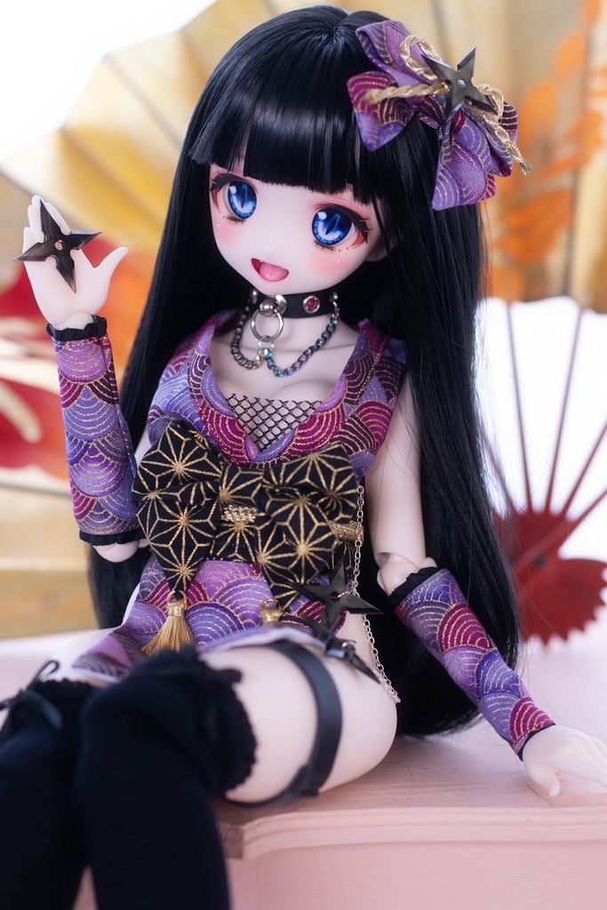 クノイチちゃん衣装セット手裏剣付き(忍者MDDサイズ)