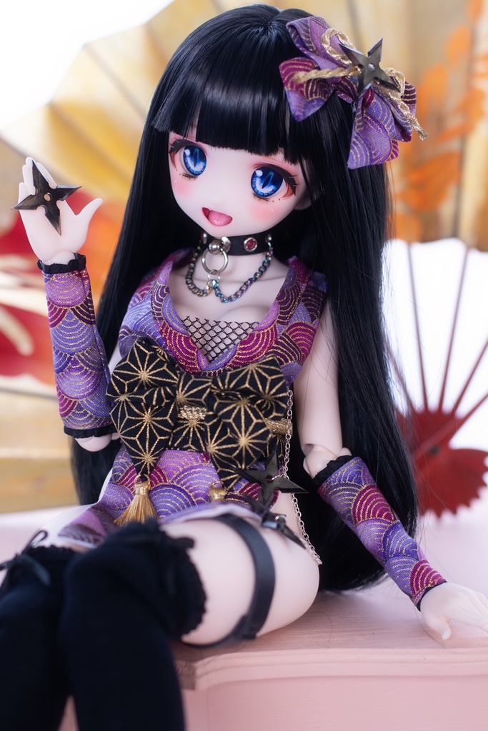 クノイチちゃん衣装セット手裏剣付き(忍者MDDサイズ)