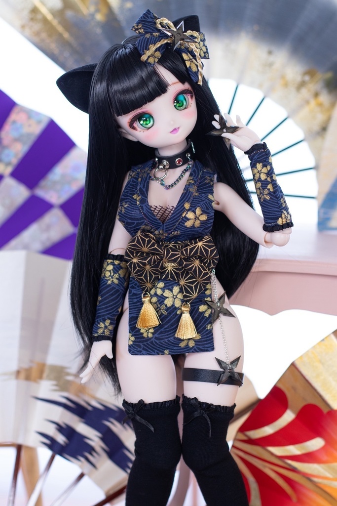 クノイチちゃん衣装セット手裏剣付き(忍者MDDサイズ)