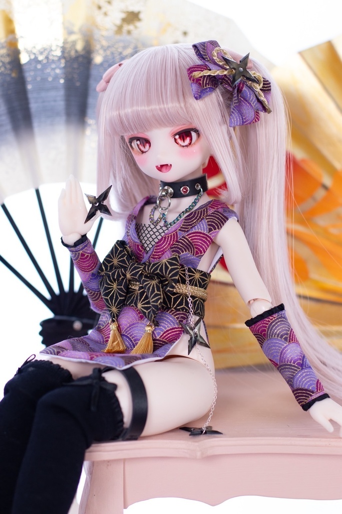 クノイチちゃん衣装セット手裏剣付き(忍者MDDサイズ)