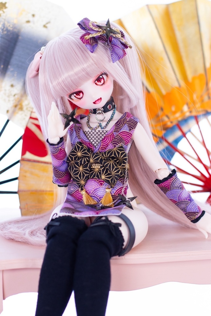 クノイチちゃん衣装セット手裏剣付き(忍者MDDサイズ)