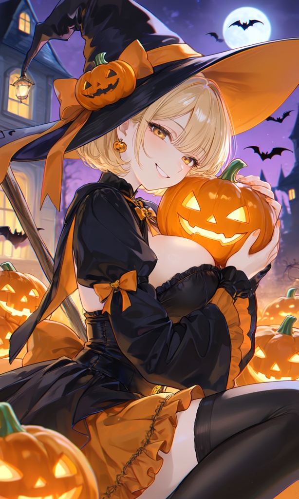 パンプキンウィッチギャル｜ハロウィンAIイラスト集 全10枚