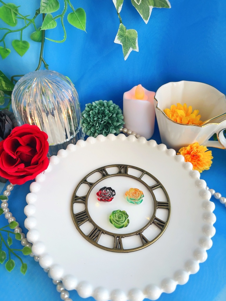 薔薇の指輪と耳飾り(別邸1階)