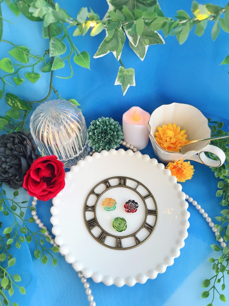 薔薇の指輪と耳飾り(別邸1階)