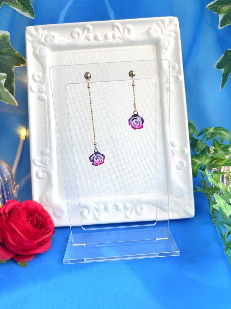 ❤️🩹🪡🌟🔑💮🍽️ミニ薔薇ピアス