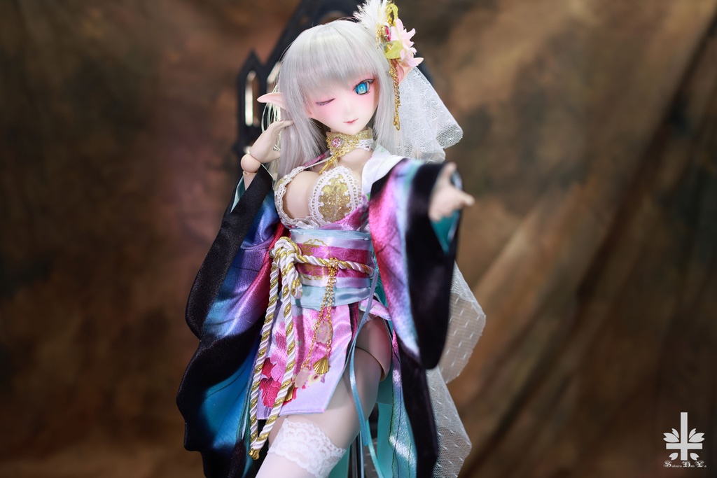 華麗短い和服《恋羽蝶》 ★★ONE OFF★★(送料無料)