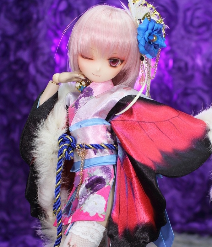  [MDD] 華麗短い和服《紅蝶》★★ONE OFF★★(送料無料)