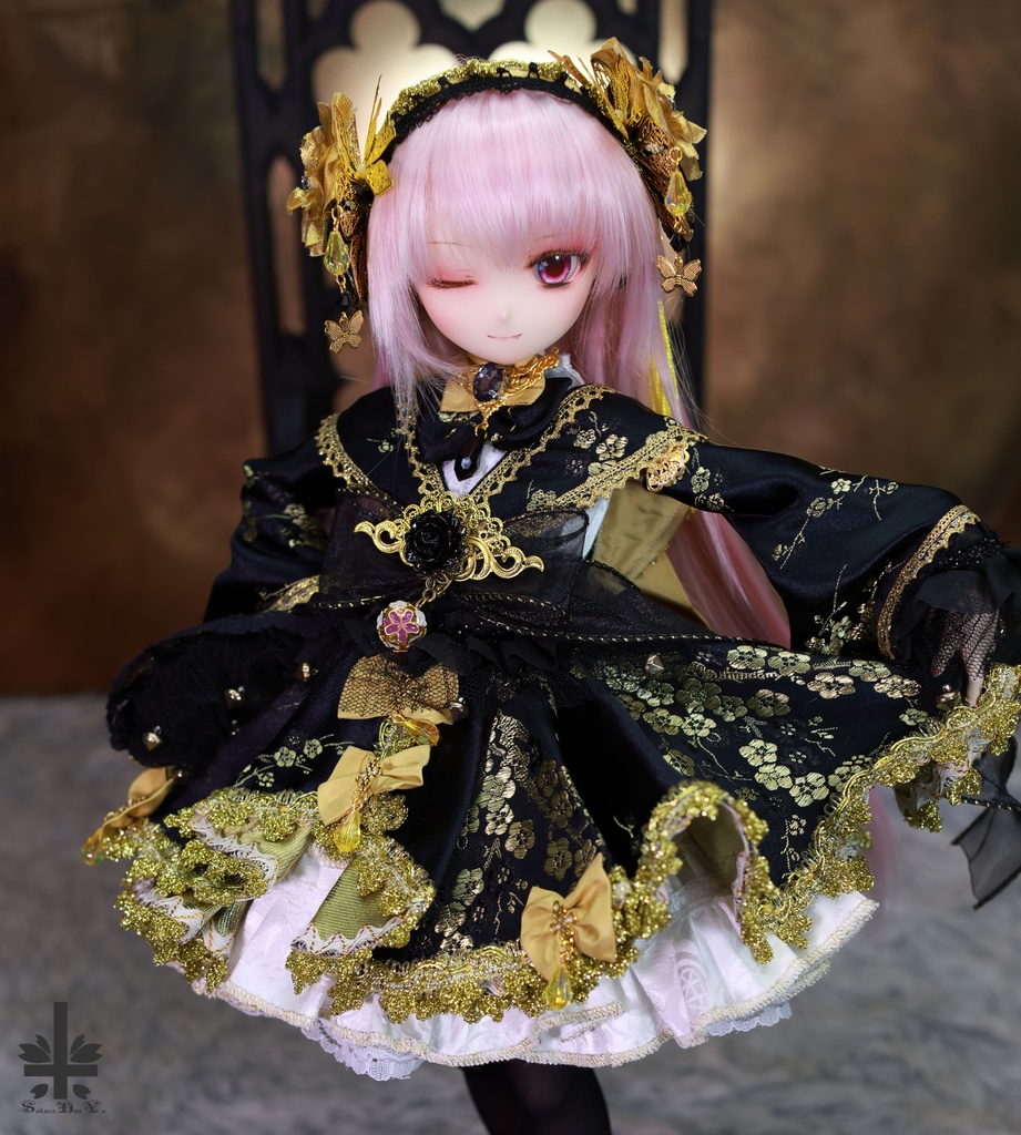 [MDD]お洋服《黒金梅》(絹織物)★★ONE OFF★★(送料無料)