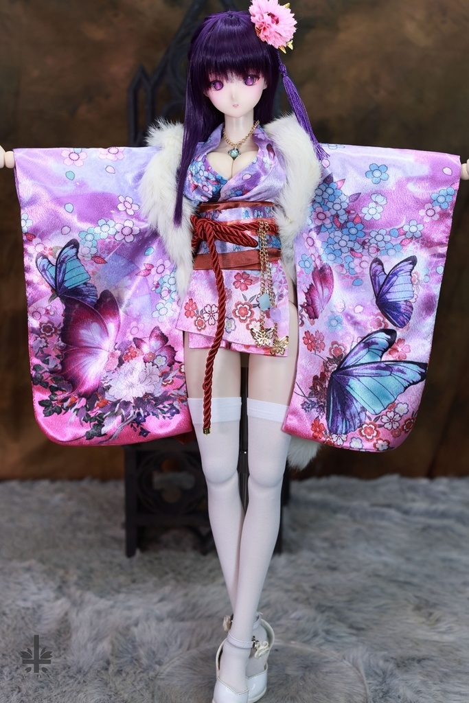 華麗短い和服《鏡花夢蝶》★★ONE OFF★★(送料無料)