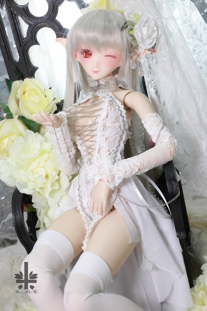 チャイナドレス《幻曇花。銀》★★ONE OFF★★(送料無料)