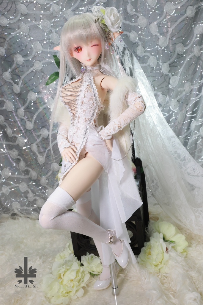 チャイナドレス《幻曇花。銀》★★ONE OFF★★(送料無料)