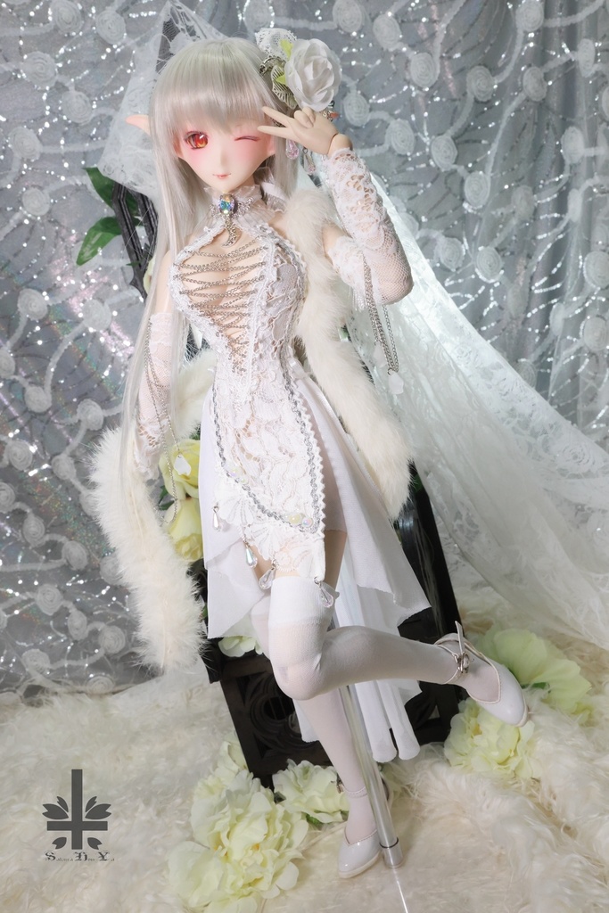 チャイナドレス《幻曇花。銀》★★ONE OFF★★(送料無料)