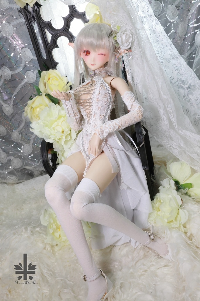 チャイナドレス《幻曇花。銀》★★ONE OFF★★(送料無料)