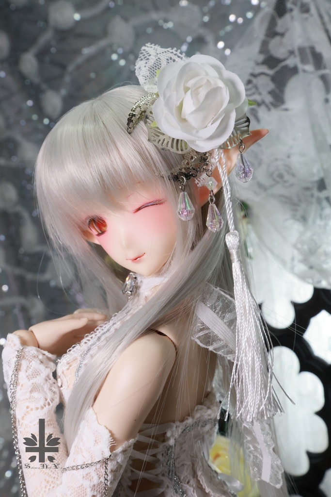 チャイナドレス《幻曇花。銀》★★ONE OFF★★(送料無料)