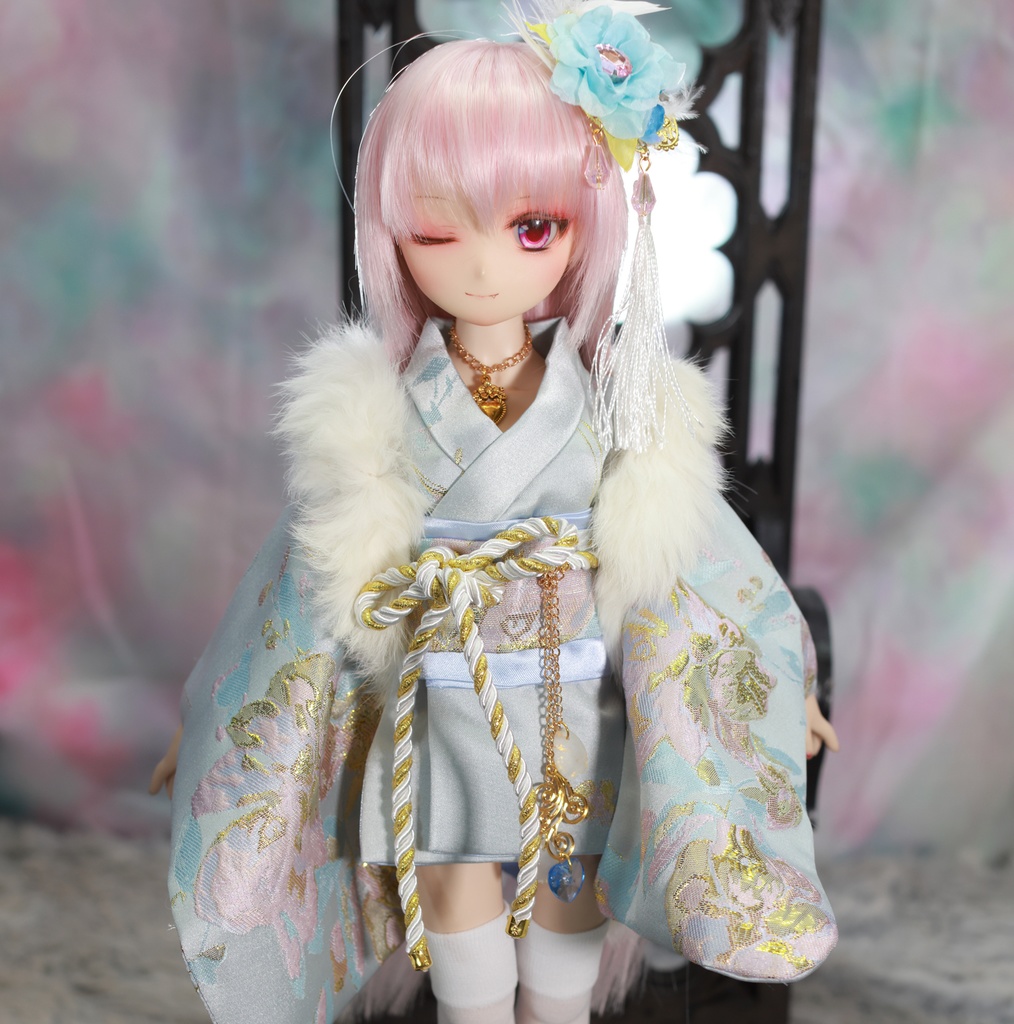 [MDD]華麗短い和服《雲裳》(絹織物)★★ONE OFF★★(送料無料)