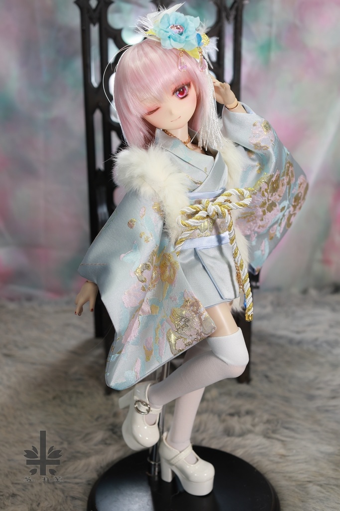 [MDD]華麗短い和服《雲裳》(絹織物)★★ONE OFF★★(送料無料)