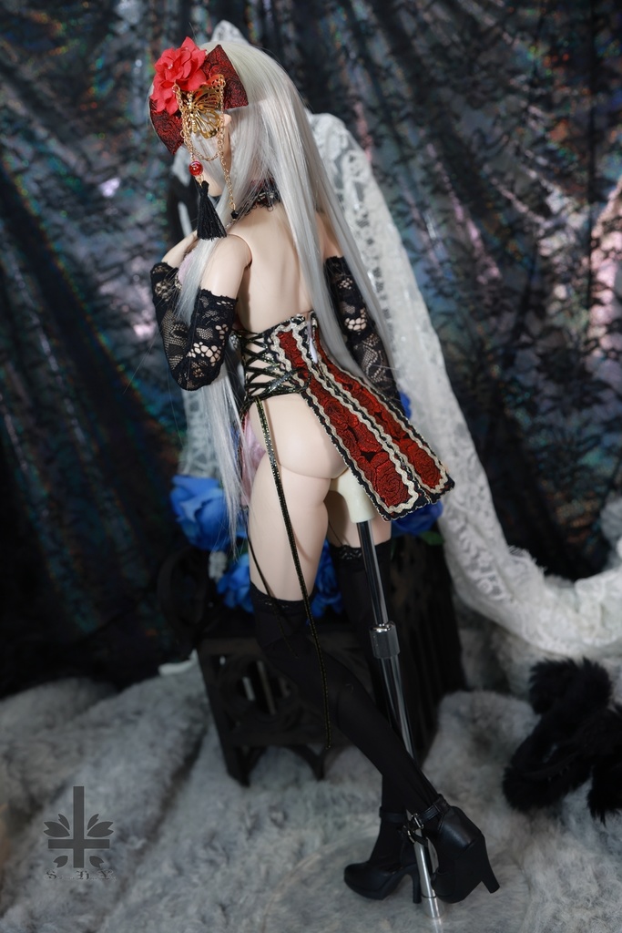 チャイナドレス《紅薔薇》(絹織物)★★ONE OFF★★(送料無料)