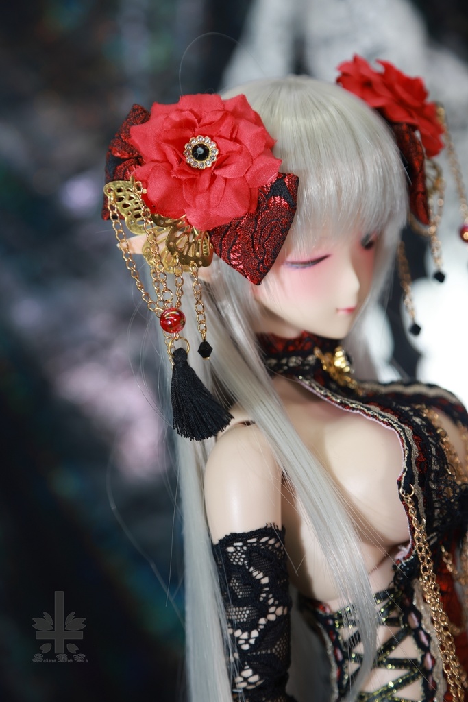 チャイナドレス《紅薔薇》(絹織物)★★ONE OFF★★(送料無料)