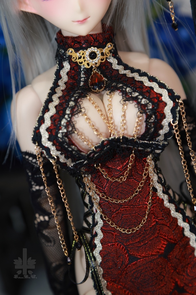 チャイナドレス《紅薔薇》(絹織物)★★ONE OFF★★(送料無料)