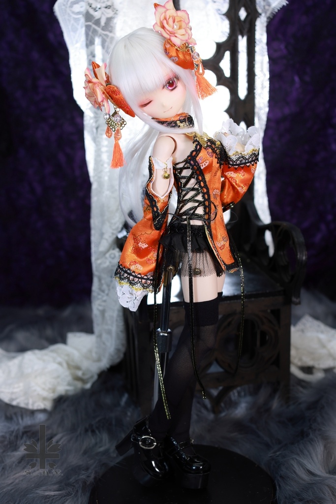 ☆【ハロウィンセール】☆[MDD]チャイナドレス《南瓜灯》(絹織物)★★ONE OFF★★(送料無料)