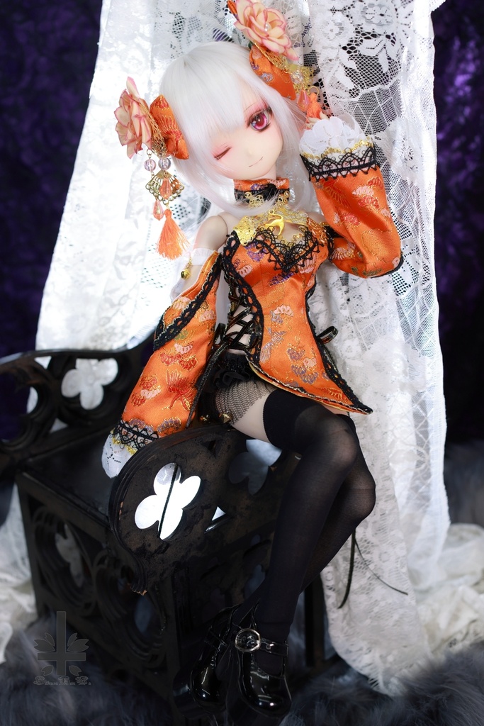 ☆【ハロウィンセール】☆[MDD]チャイナドレス《南瓜灯》(絹織物)★★ONE OFF★★(送料無料)