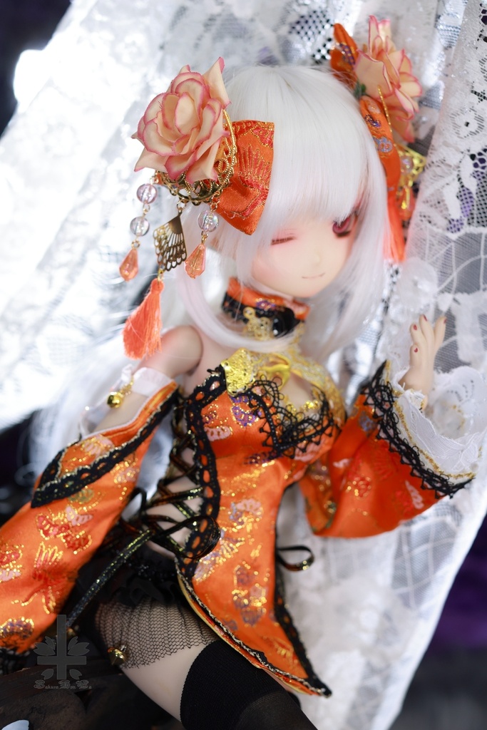 ☆【ハロウィンセール】☆[MDD]チャイナドレス《南瓜灯》(絹織物)★★ONE OFF★★(送料無料)