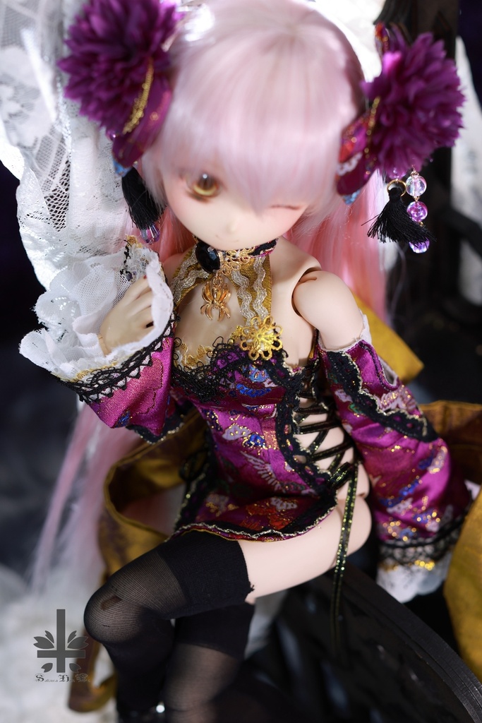 ☆【ハロウィンセール】☆[MDD]チャイナドレス《蜘蛛娘》(絹織物)★★ONE OFF★★(送料無料)