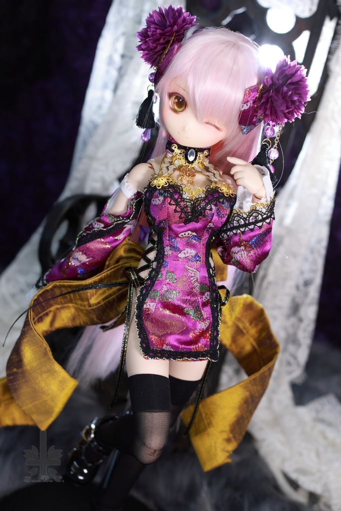 ☆【ハロウィンセール】☆[MDD]チャイナドレス《蜘蛛娘》(絹織物)★★ONE OFF★★(送料無料)