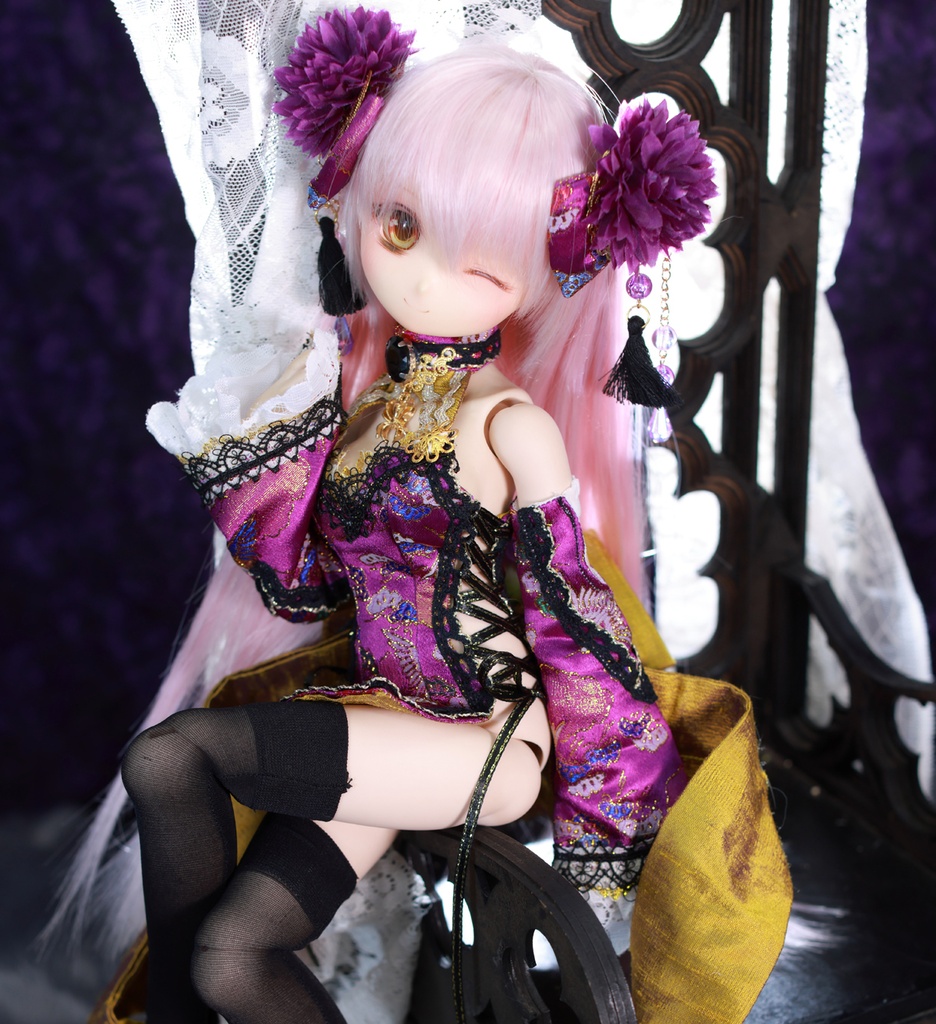 ☆【ハロウィンセール】☆[MDD]チャイナドレス《蜘蛛娘》(絹織物)★★ONE OFF★★(送料無料)
