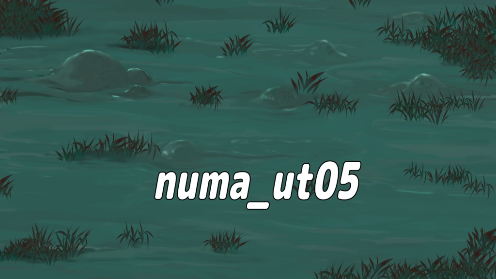 沼、山、岩場、夜景