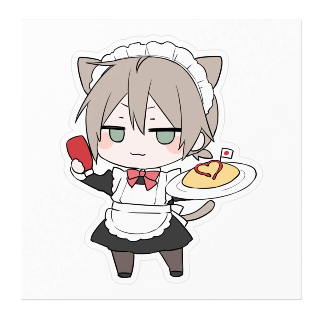 ねこメイドステッカー