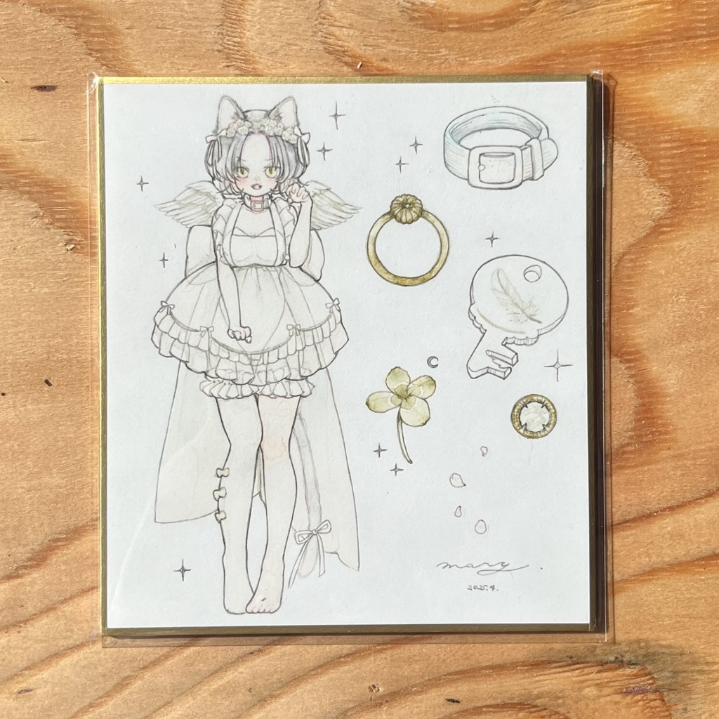 ミニ色紙原画『黒猫』