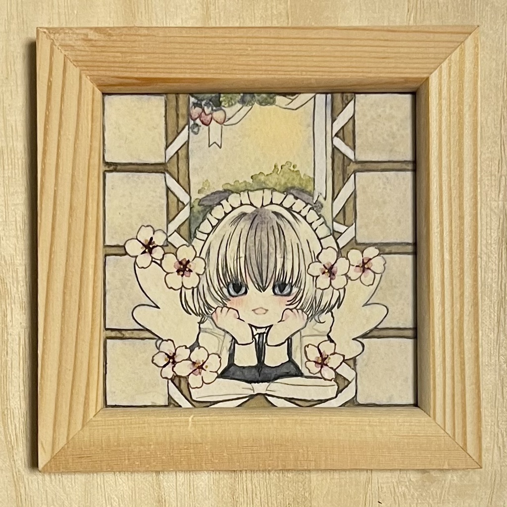 原画『窓際のスコティッシュフォールドちゃん』
