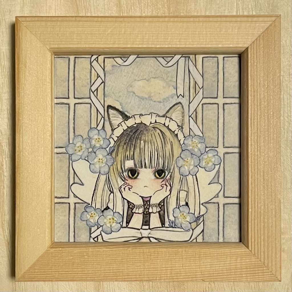 原画『窓際のみけねこちゃん』