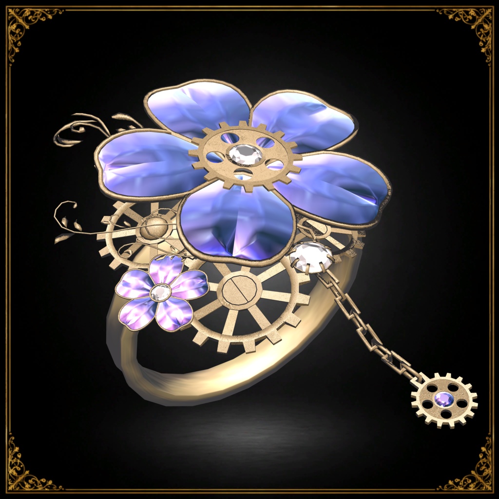 【Ivy&Gears】VRChat向けアクセサリ 指輪4点セット アニメーション付き