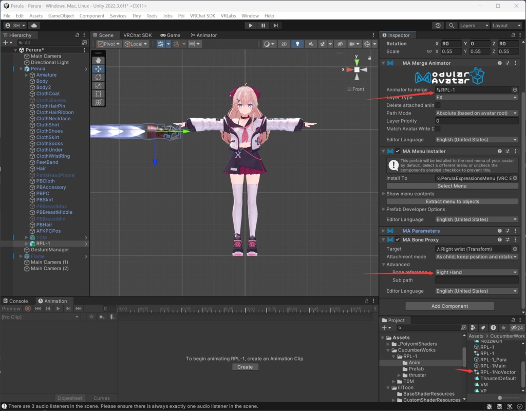【VRC想定】ロケットエンジン RPL-1 / Modular Avatar設定済み