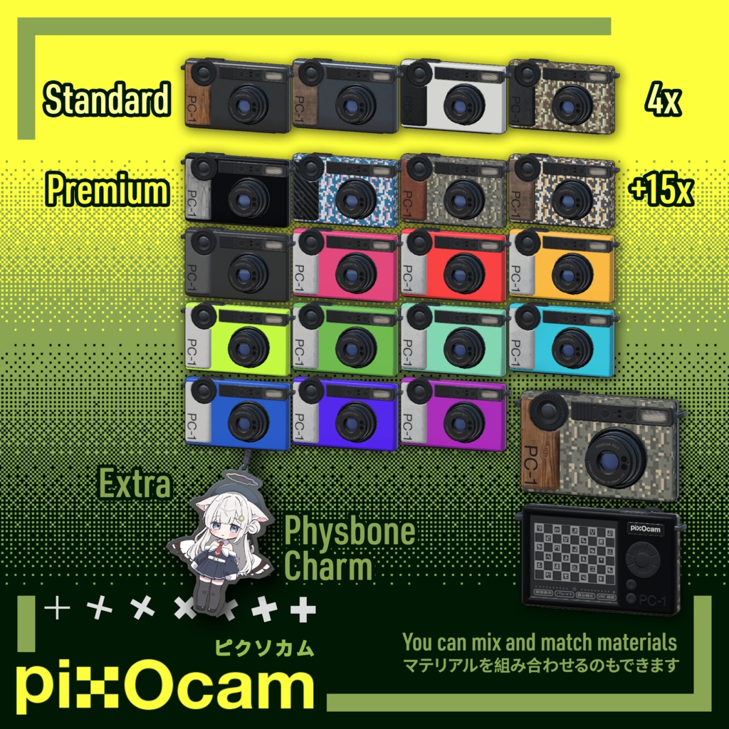 【VRC想定カメラギミック】pixOcam PC-1