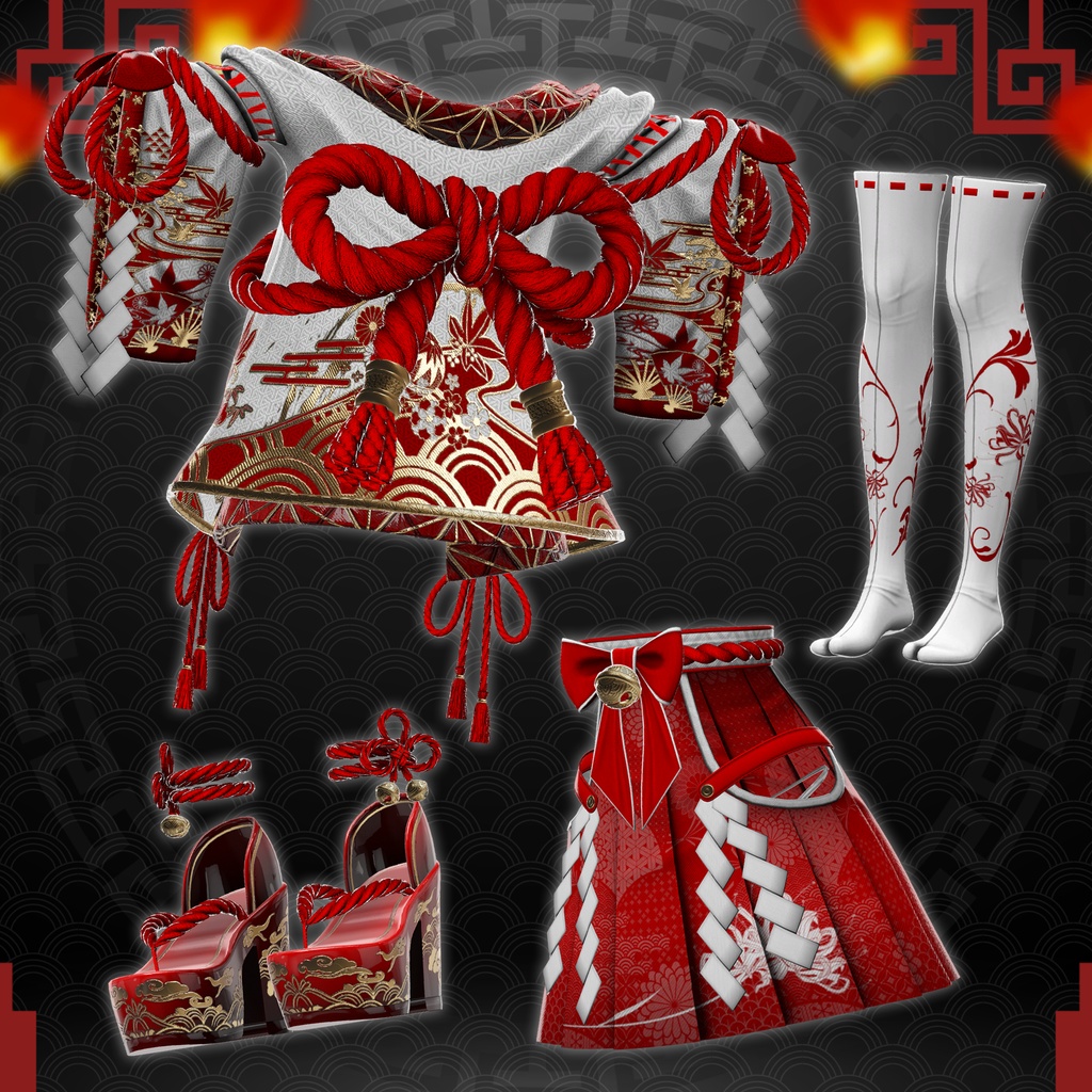 ✨記念セール✨ 11 アバター対応〖🌸Scarlet Kagura🌸〗