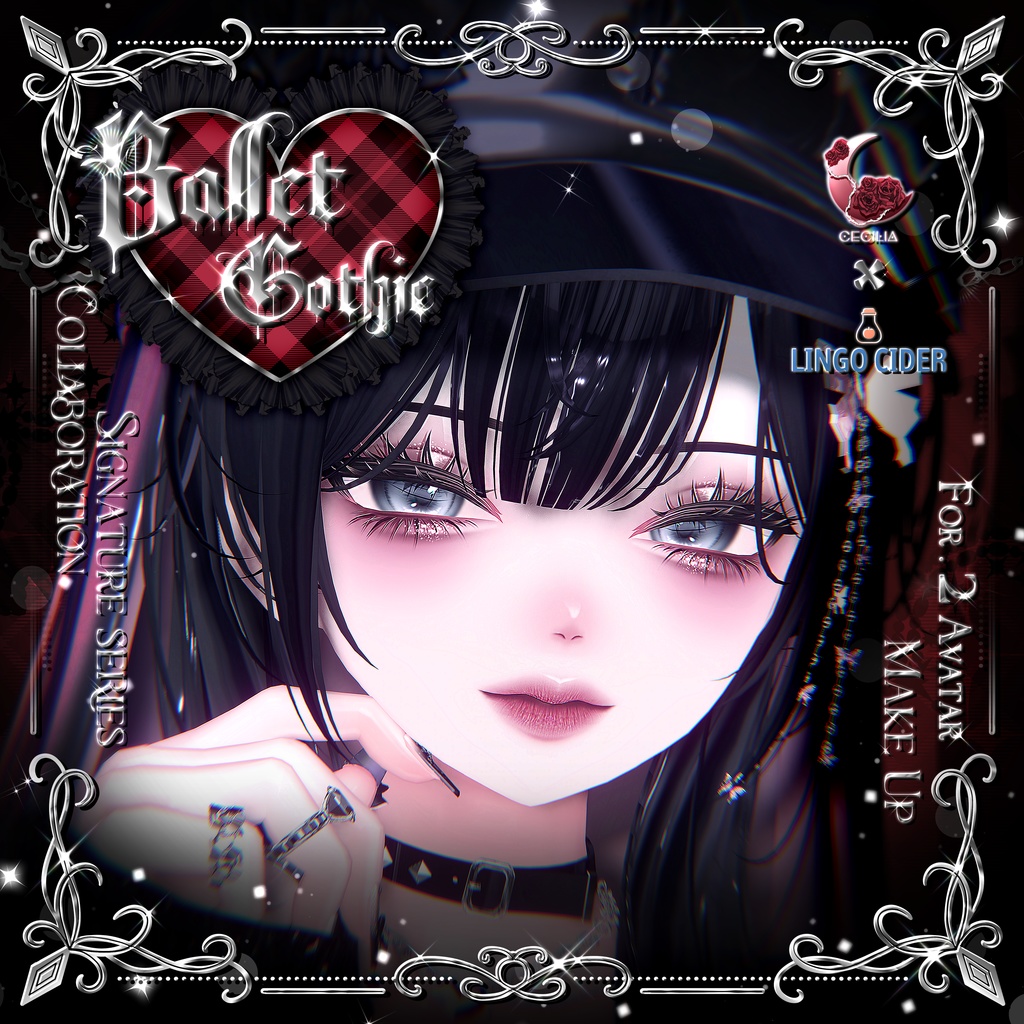 【 2アバター対応 】 Ballet Gothic Make-up Texture [PSD]