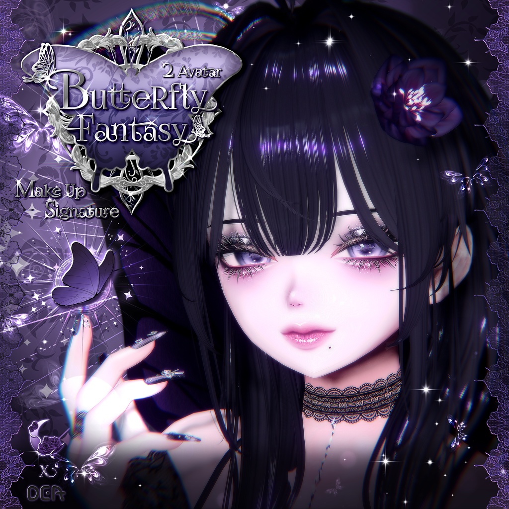 【 2アバター対応 】 Butterfly Fantasy Make-up Texture [PSD]