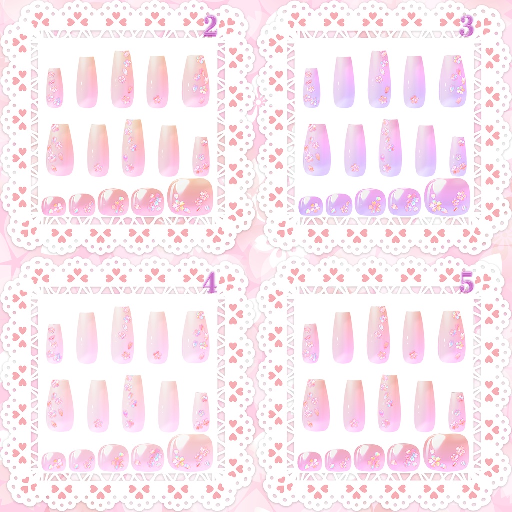 【MDollnail用マテリアル】🌸BlossomWhisper-2柄×各5カラー-
