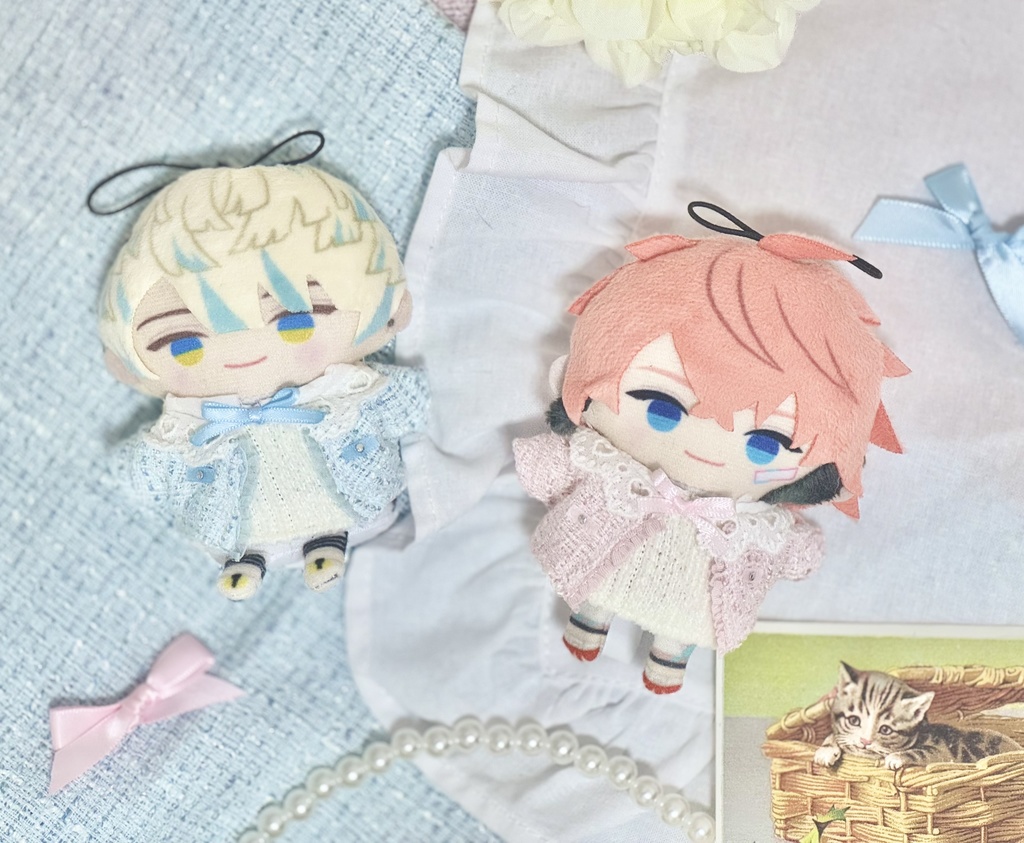 襟つきニットセーター&ツイードカーディガン