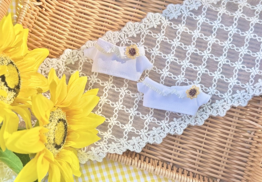 ひまわりブローチシャツ🌻