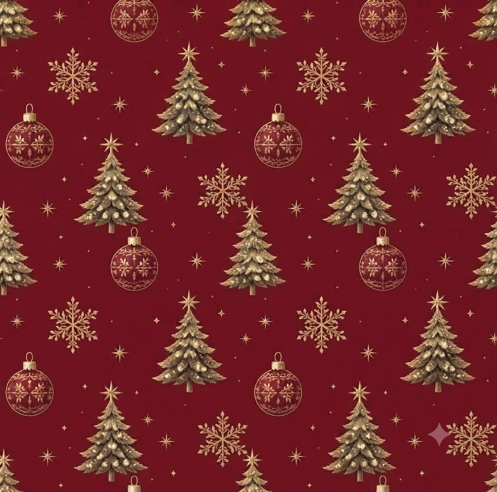 【デジタルペーパー素材】クリスマスツリー&雪の結晶パターン(全8色セット)