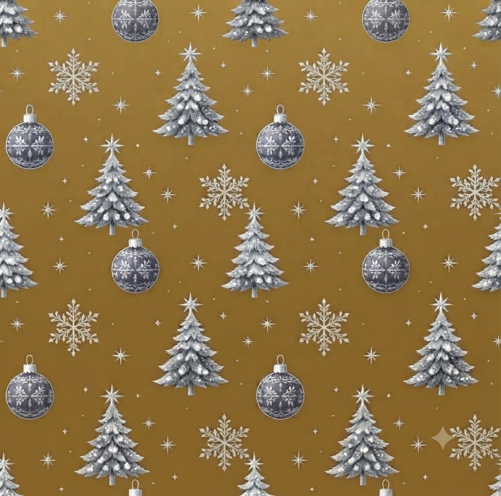 【デジタルペーパー素材】クリスマスツリー&雪の結晶パターン(全8色セット)